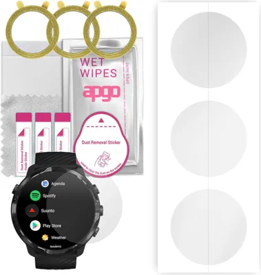 Produktbild von apgo 3 Stück Schutzfolie, klar, kompatibel mit Suunto 7 Smartwatch, Hydrogel Displayschutzfolie mit Positionierhilfe, Displayfolie, robust und kratzfest