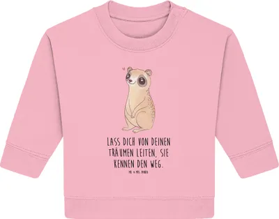 Produktbild von Mr. & Mrs. Panda Organic Baby Pullover Plumplori Glücklich 6. - 12. Monat - Baumwolle Pink - Geschenk, Bullover, Lustige Sprüche, Niedlich, Glück