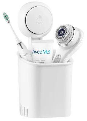 Imagen del producto de Soporte para cepillos de dientes con ventosa, no requiere taladrar