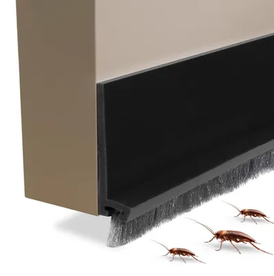 Zdjęcie produktu dla Omgoods - 2 sztuki gumowych zatrzymań do drzwi z szczotką, wymiary 99 x 5 cm
