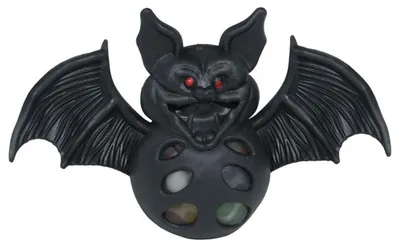 Produktbild von Fledermaus Squishy Stressball – Schwarze Fledermaus mit Schleimkörper zum Drücken – 1 Stück Anti Stress Spielzeug – Für Halloween Fans & Grusel Liebhaber – Ideal für Halloween, Karneval & Kinderpartys