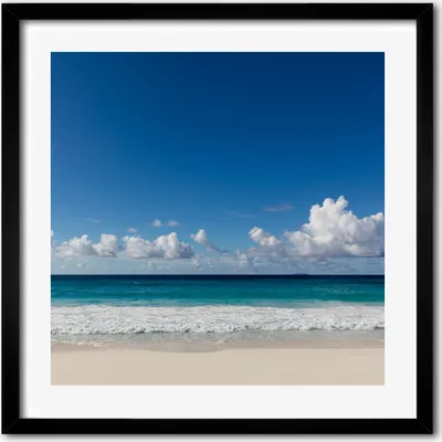Produktbild von Bild - 50 cm x 50 cm - MDF - Rahmen, Wandkunst - Seychellen Strand