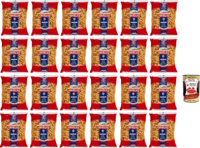 Produktbild von Divella Pasta 100% Italienisch Canneroni Rigati 21, Nudeln aus Hartweizengrieß, Kochen 9 Minuten 24x 500g + Italian Gourmet polpa 400g