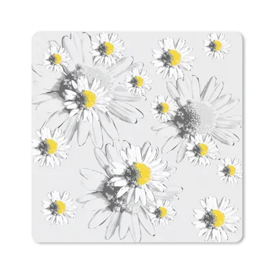 Produktbild von MuchoWow® Mauspad Mousepad Gänseblümchen - Kamille - Blumen - Muster 20x20 cm - Mousepads - Maus Mat - Pad - Mausunterlage - Desk Mat - Bureauartikeln