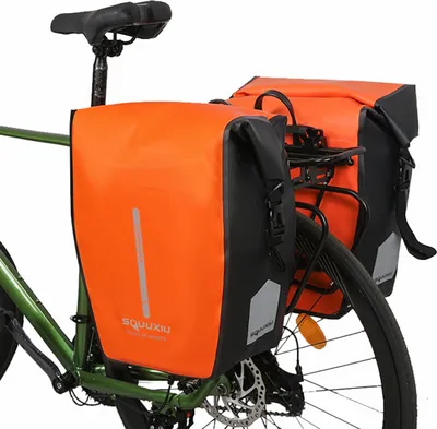 Produktbild von Fahrradgepäcktasche, Fahrradtasche, Fahrrad-Soziustasche, Fahrrad-Satteltasche, wasserdichte Regaltasche, orange, 1 Paar
