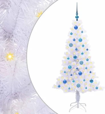 Produktbild von vidaXL Künstlicher Weihnachtsbaum Weiß 150 cm PVC und Stahl
