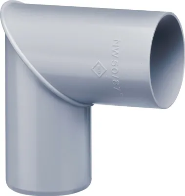 Produktbild von INEFA Regenrohrbogen 87 Grad für Fallrohr, PVC DN50 / 50mm, Grau Verbindungsstück Dachrinnenzubehör, einfache Montage,  Germany