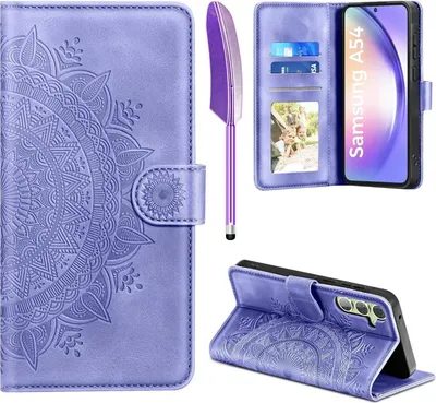 Produktbild von EASDNB Samsung Galaxy A54 5G Lederhülle Flip Wallet Case Lila