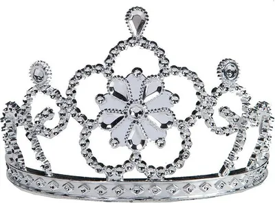 Prinzessin Diadem Cindy Krone silbern 11 x 8 cm für Kinder & Erwachsene Kostüm-Zubehör Prinzessin Accessoire Fasching Karneval Mottoparty