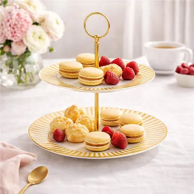 Produktbild von Etagere 2 stöckig Keramik Servieretagere 24 cm