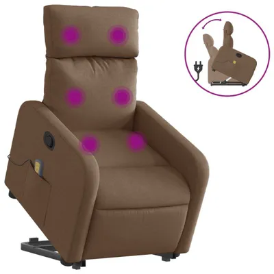 Produktbild von Massagesessel mit Aufstehhilfe Braun Stoff