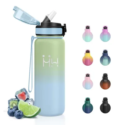 Produktbild von Thermosflasche Edelstahl 750ml mit Strohhalm, Kohlensäuregeeignet, Vakuumisoliert, BPA-frei