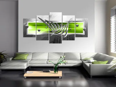 Image de Tableau acoustique Abstrait 200 x 100 cm Tableaux Mousse acoustique Absorbeur acoustique haute performance Isolation acoustique Toile 5 pièces Tableau mural Acoustique intérieure Isolation acoustique a-A-0010-b-p