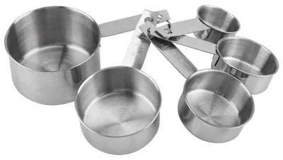 Produktbild von Messbecher Set 5 Stück Edelstahl Stapelbar 250ml 125ml 80ml 60ml 30ml Küche Backen