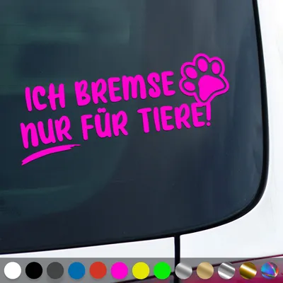 Produktbild von PantherPixel Bremsen Aufkleber Nur Für Tiere Tierrettung Tierschutz Sticker Auto Geschenkidee Farbe Neon-Pink