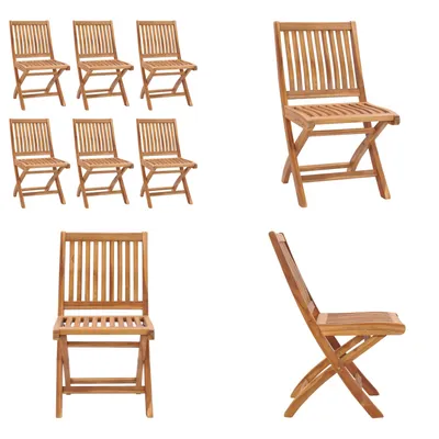 Image de vidaXL Chaises de jardin pliantes 6 pcs. Bois massif teck - Chaise de jardin - Chaise de jardin - Chaise en bois
