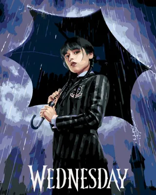 Obrázok produktu pre Maľba podľa čísel s rámom Maľba -Wednesday Addams 40x50 cm