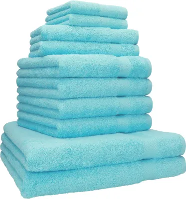 Produktbild von Betz 10-tlg. Handtuch-Set PREMIUM CLASSIC 2 Duschtücher 4 Handtücher 2 Gästetücher 2 Seiftücher  Farbe: türkis