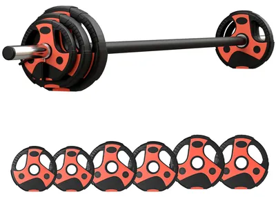 Produktbild von SPORTNOW Langhantel Set 20 kg, Verstellbares Hantelset mit rutschfestem Griff