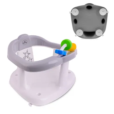 Produktbild von Lorelli Babybadewannensitz Panda, Badering, rutschfeste Basis, hohe Rckenlehne grau Sterne