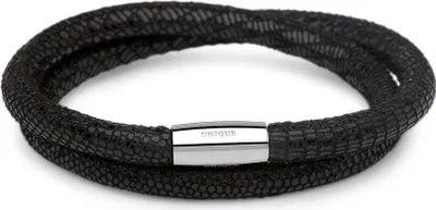 Produktbild von Zweireihiges Lederarmband für Clip-Charms schwarz