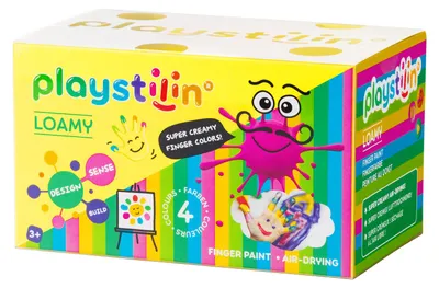 Produktbild von Playstilin Fingerfarbe Loamy - kreatives Malset für Kinder