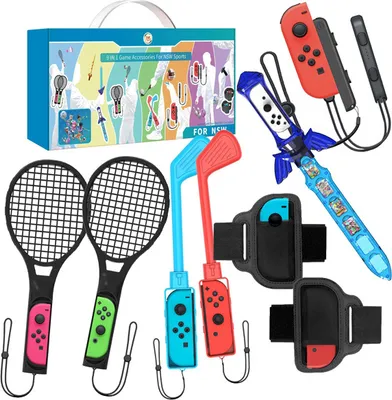 Produktbild von Kompatibel mit Switch Sports Zubehör, All-in-One Home Bundle Accessory Kit mit Switch Sports Games, (9 in 1)