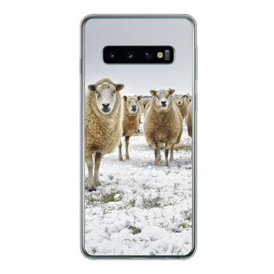 Produktbild von MuchoWow® Handyhülle Schutzhülle Hülle für Samsung Galaxy S10 Schafe - Wolle - Schnee Silikon Softcase Handy Hülle - Handytasche