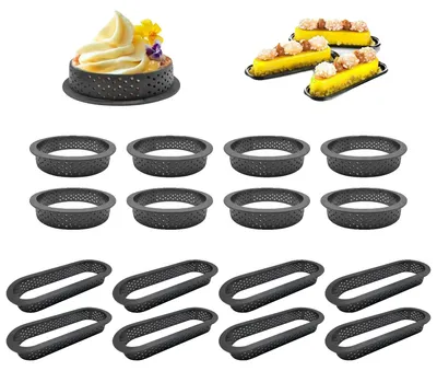 Immagine prodotto di Stampo per torte, design del bordo forato, set di anelli per dolci, A, A, A, A