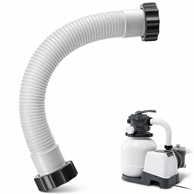 Produktbild von Poolschlauch 38mm 40cm, Filterpumpenschlauch als Ersatzteil kompatibel mit Intex, Verbindungsschlauch für Sandfilteranlage und Salzwassersystem