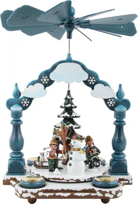 Produktbild von 1-stöckige Pyramide Winterkinder 35x25cm von Hubrig Volkskunst