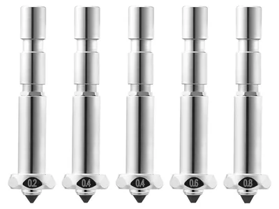 5er-Set gehärtete Stahldüsen 0,2–0,8 mm für 3D-Drucker