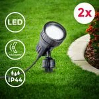 Obrázek produktu pro 2x zahradní reflektor LED zemní hrot IP44 venkovní reflektor halogenový reflektor hrotový reflektor