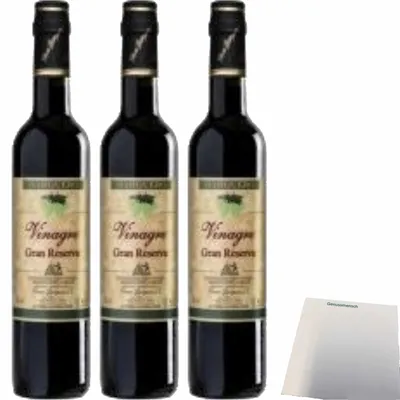 Produktbild von Barquero Vinagre Gran Reserva Essig 3er Pack (3x500ml Flasche) + usy Block