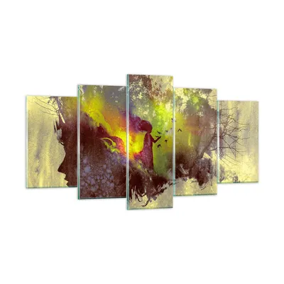 Produktbild von Bilder auf glas - Gesicht Grafik Abbildung Mädchen - 160x85cm - Glasbilder - Wandbilder - Kunstdruck - zum Aufhängen bereit - Wanddekoration aus Glas - Glas Bilder - Wandbild auf Glas - GEA160x85-3195
