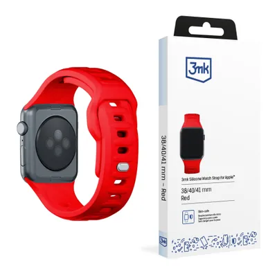 Produktbild von 3MK 5903108565684, Uhrenarmband, Apple, Watch series 1/2/3/4/5/6/7/8/9/SE/Ultra, Silikon, Edelstahl, Rot, 38/40/41 mm