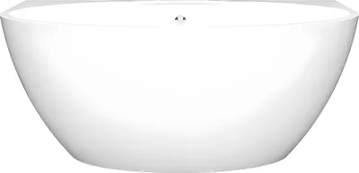 Produktbild von Halb freistehende ovale Badewanne 151 x 94 x 60 cm Acryl Weiß 197 L PAGRUS