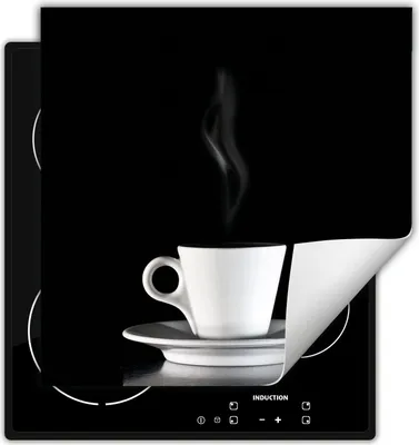 Immagine prodotto di DarHaus Piastra di copertura per fornelli 60x52 cm Tappetino antiscivolo Roll-up, nero - Caffè
