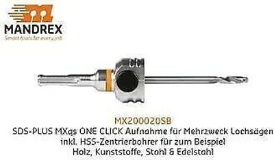Produktbild von MandreX BI-METALL EasyXcut M43 Lochsäge Ø 14 mm – 210 mm One Click Aufnahme MX200020SB
