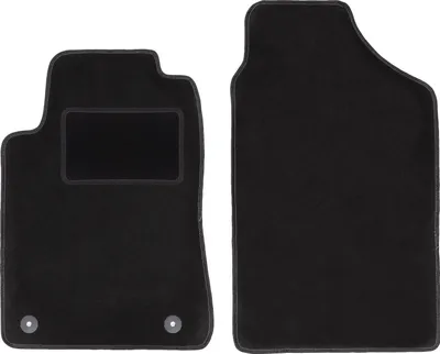 Image de Tapis de sol avant velours sur-mesure pour Peugeot 605 (1989-1999, berline) noir, jeu 2 pièces, fixations - STANDRAD