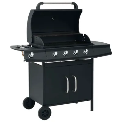 Produktbild von Gasgrill 4+1 Flammen Schwarz Stahl