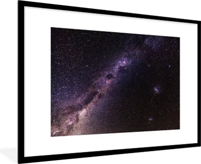 Produktbild von MuchoWow® Gerahmtes Poster Milchstraße in der Nacht 90x60 cm - Poster mit Schwarzem Bilderrahmen Wandposter Rahmen Foto Bilder - Wanddekoration - Fotos