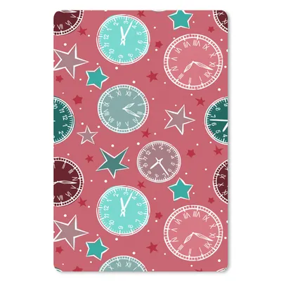 Produktbild von MuchoWow® Mauspad Mousepad Uhr - Rosa - Muster - Sterne 18x27 cm - Mousepads - Maus Mat - Pad - Mausunterlage