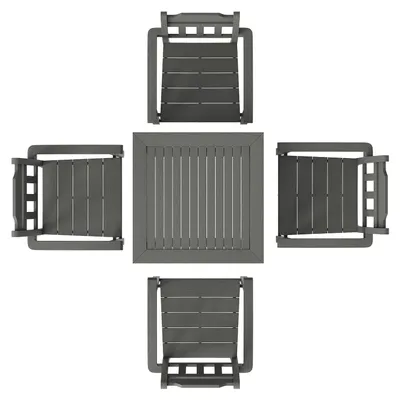 Produktbild von 5-teiliges Gartenmöbel Set Balkonmöbel Set 1 Tisch + 4 Stühle, 150 kg / 150 kg Sitzgruppe Garnitur Wetterfest Sonnenfest
