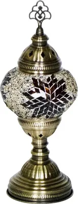 Immagine prodotto di Lampada da tavolo in stile orientale con mosaico, marrone, altezza 30 cm, diametro 13,5 cm, attacco E14, realizzata a mano, design unico