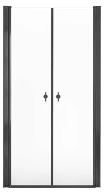 Produktbild von HOME DELUXE - Duschabtrennung LAVEA - Klarglas Schwarz - Maße: 105 x 195 cm - 6 mm nanobeschichtetes Sicherheitsglas, inkl. Scharniere und Montagematerial I Duschtür Pendeltür Duschtrennwand