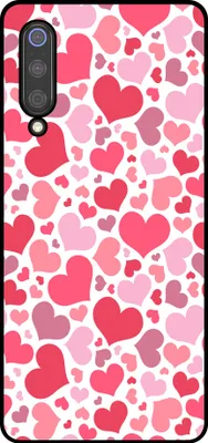 Produktbild von Smartphonica Telefon Fall geeignet für Xiaomi Mi 9 mit Herzen drucken - Herzen Design TPU Backcover Fall - Kinder Fall mit Herzen Design