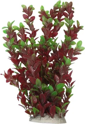Immagine prodotto di Accessorio per acquario - Pianta acquatica a foglia caduca verde e rossa, 40 cm, per pesci - Plastica sicura - Decorazione