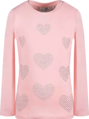 Produktbild von 783116 Happy Girls Mädchen Longsleeve mit Herznieten Rosa Gr. 140 – Baumwollshirt mit eleganten Herz-Details