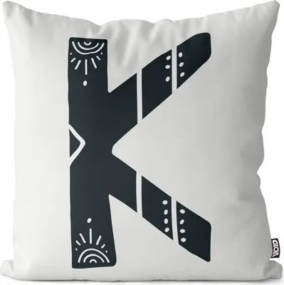 Produktbild von VOID K Buchstaben Natur Kissenbezug Kissenhülle Sofakissen Kissen Deko Outdoor-Kissen Dekokissen